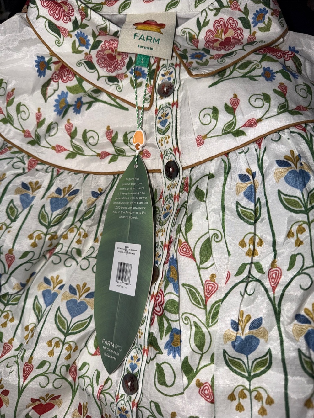 ‼️NEW Farm Rio Off-White Stitched Garden Floral Mini Dress - Picture 7 of 10